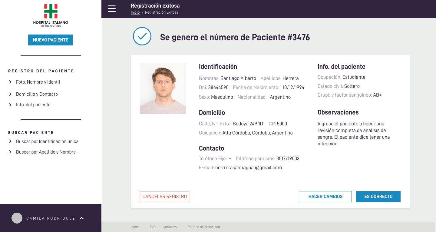 Registration Patient case study